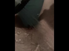 Bath time fun with feet and quick shower head orgasm 😏