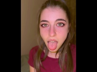 Exited Ahegao face by tiny Brazilian girl