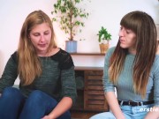 Preview 1 of Ersties: Zwei Saarländerinnen Nicky und Kate beim Spiel mit heißem Sextoy