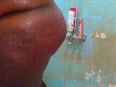 Black Fat Ass showering