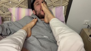 I Humiliated Him With My Stinky Feet And Performed A Handjob On Him