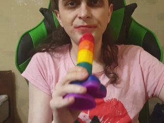 Femboy sucking toy