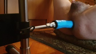 Femboy with fuck machine masturbation vibrator