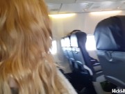 Preview 2 of Airplane ! Horny Pilot's Wife Shows Big Tits In Public