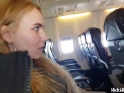 Preview 6 of Airplane ! Horny Pilot's Wife Shows Big Tits In Public