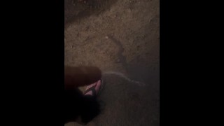 Big cock piss outside