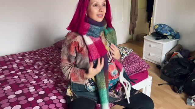 Unexpected Squirting By A Cutie Who Masturbates to Warm Up After Heavy Rain