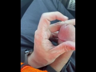 So much Precum followed by a Fat Nut!! all while Driving 1/2