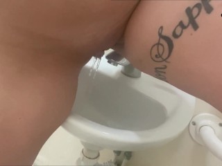 Pissing in the Work Sink and Playing with it