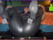 Preview 1 of Big Booty in Leather Leggings farting like crazy