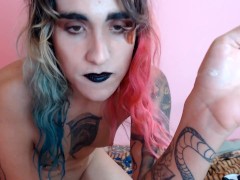 Alternative Trans teaching you to eat cum (CEI)