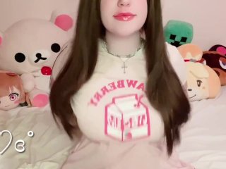 ♡ Barely 18yr Cute Girl Shows You How Soft & Squishy Her Tits Are ♡ 🐰