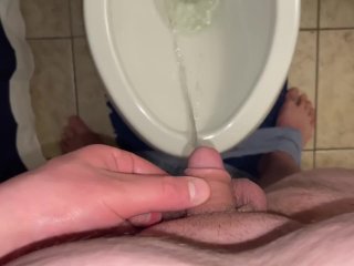 small cock, micropenis, peeing in toilet, chubby guy