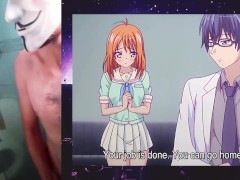 Talk young virgin perverted single man: you got your big dick friend cumming for a Busty Hentai doll