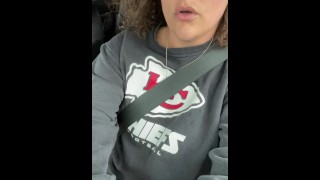 Mommy Is Driving And Cumming