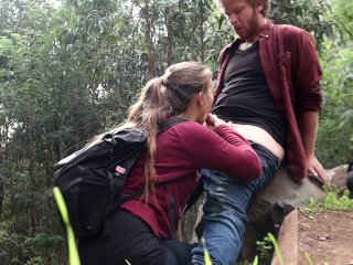 Best Risky Public Blowjob During Hike with Huge CumshotIn Mouth at_the End