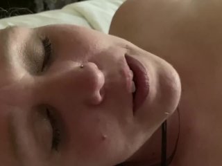 masturbation, wife tells husband, female orgasm, dirty talk handjob