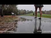Preview 3 of Exploring a public park completely naked and rolling around in puddles