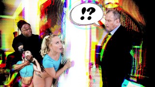 BANGBROS - Blonde PAWG AJ Applegate Taking BBC From Masked Black Man While Pop Is Not Looking