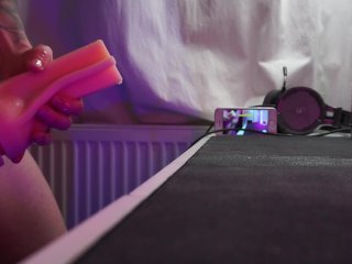 Hot guy Close Up using pussy toy fleshlight