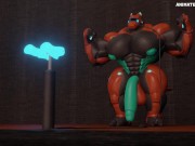 Preview 4 of Synth Muscle Hyper Cock Growth Animation