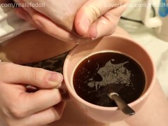 Making you some coffee with some fresh breast milk