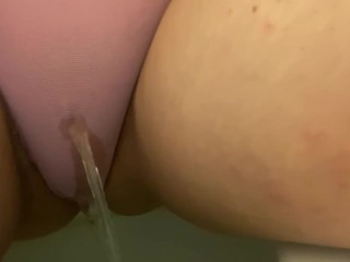 Peeing through my Pink see through Panties (you can Buy Them)