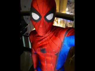 Spiderman Jerks off on Public Balcony ;)