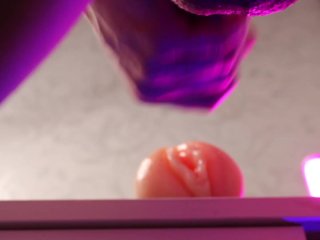 A guy fucks a toy pussy thinking of yours