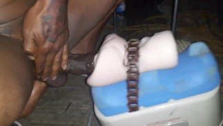 GROSSER Cumshot von Pocket Pussy Machine