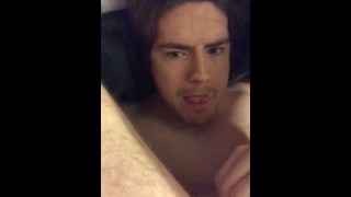 Twink cums into his own mouth