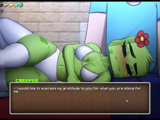 HornyCraft [Minecraft Parody Hentai game ] Ep.24 girl and piglette gave me a deepthroat