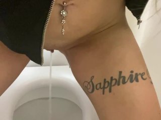 verified models, solo female, close up, public toilet