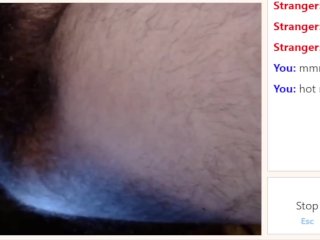 Hairy FTM Pussy Pulsating Orgasm on Dildo for Stranger