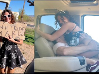 Hot Hitchhiker with no Panties: "will Ride 4 a Ride"