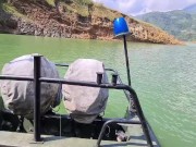 Preview 1 of Horny Colombian soldier jerks off on a military boat in public