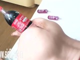 Fucked 2 Litre Cola Bottle in Her Ass