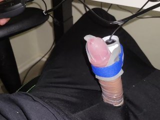 masturbation, toys, cumming in condom, long dick