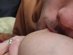 Sucking and licking nipples while i masturbate her - asian bf - ASMR sucking sounds