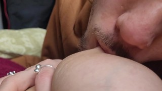 Sucking And Licking Nipples While Masturbating Her ASMR Sucking Sounds Deep Breathi