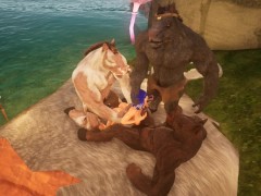 Crowd of horses fucked a girl in three Wild Life