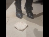 French Perverse chews, spits and crushes her submissive's food.