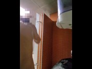 Preview 1 of Jerk off in gym public shower