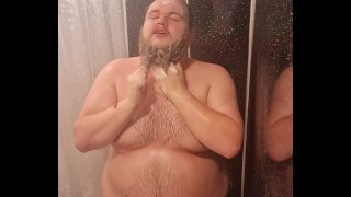 Scottish guy takes a shower