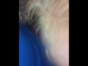 Preview 4 of Triple wet blowjob from a white gilf at the theater
