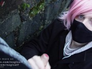 Preview 5 of Cutest Teen giving Blowjob on a Castle in PUBLIC (almost got caught!) - NagisaIf