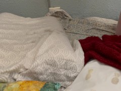 Androgynous Cutie Cums On Their Pillow Before Bed