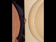 Trans guy pee in sink with stp