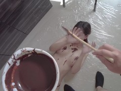 ドS彼氏に全身チョコまみれにされちゃった♡生チョコ大量挿入…ハッピーバレンタインっ！！（日本人素人）