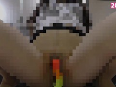 【主観素股】エッチなOLがノーパンストッキングでオマンコをディルドに擦り付ける【Hentai ASMR】素人 スーツ 個人撮影 ムチムチ Japanese asian